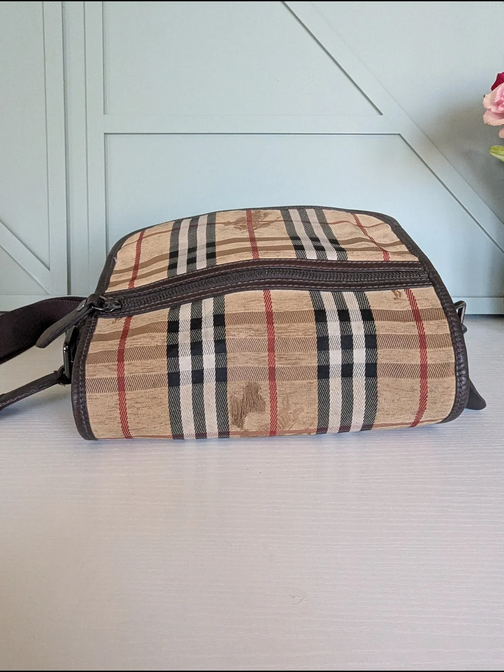 Vntage Burberry Haymarket Check Messenger Bag